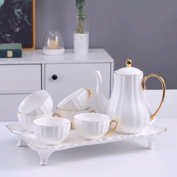 Gold Painted Living Room Coffee Cup Tea Set Tea Cup Set - Aayat Mart