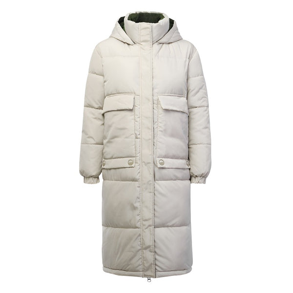 winter women hooded long warm coats Turtleneck down jacket