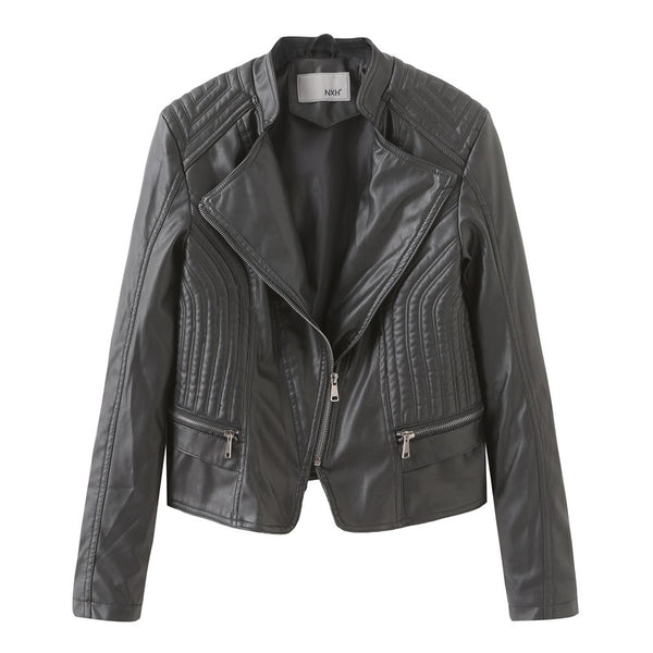 Women's Leather Jacket Slim Small Coat