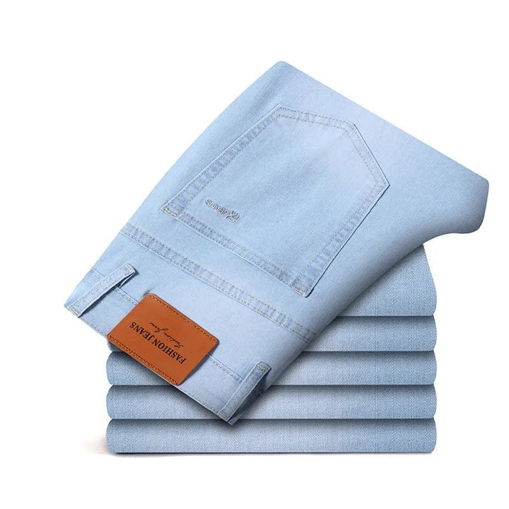 Aayat Mart 2023-Light blue / Asia 28 6 Color Men's Stretch Skinny Jeans New Spring Korean Fashion Casual Cotton Denim Slim Fit Pants Male Trousers Brand