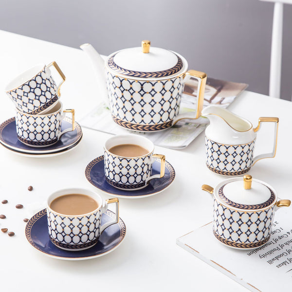 Bone Coffee Cup And Saucer Set Ceramic Tea Set Afternoon Tea Red Tea Cup - Aayat Mart