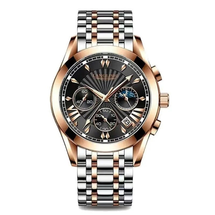 Aayat Mart 6198-Black Rose Gold / CN POEDAGAR Men Watch Top Luxury Brand Sport Watches Mens Fashion Full Steel Quartz Wristwatch Date Male Clock Relogio Masculino