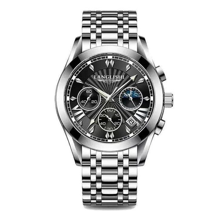 Aayat Mart 6198-Black Silver / CN POEDAGAR Men Watch Top Luxury Brand Sport Watches Mens Fashion Full Steel Quartz Wristwatch Date Male Clock Relogio Masculino
