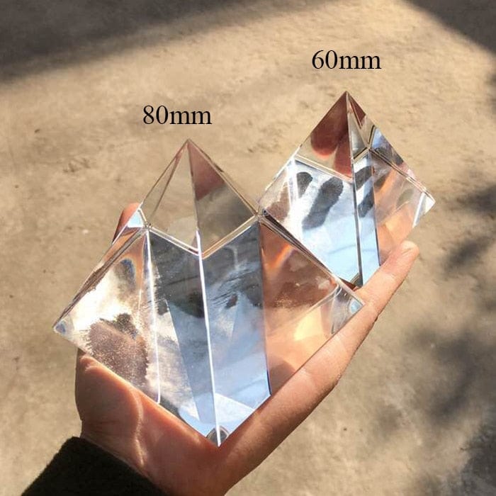 Aayat Mart 0 80mm 8CM K9 AAA Crystal Glass Pyramid Paperweight natural stone and 3.1inch minerals crystals Fengshui Figurine For Home Office Decor