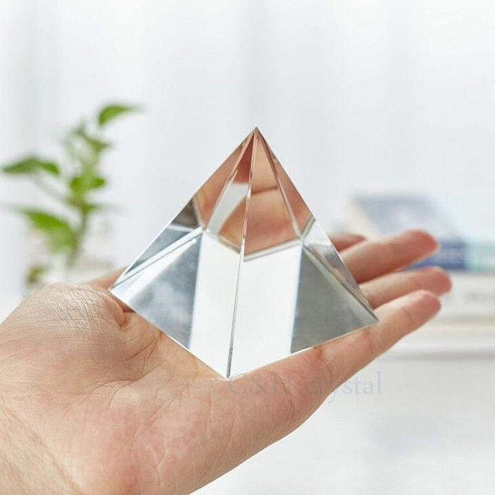 Aayat Mart 0 8CM K9 AAA Crystal Glass Pyramid Paperweight natural stone and 3.1inch minerals crystals Fengshui Figurine For Home Office Decor