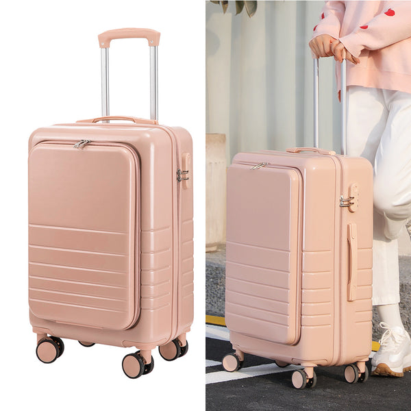 Large Capacity Suitcase Front  Lid Pull Rod Case - Aayat Mart