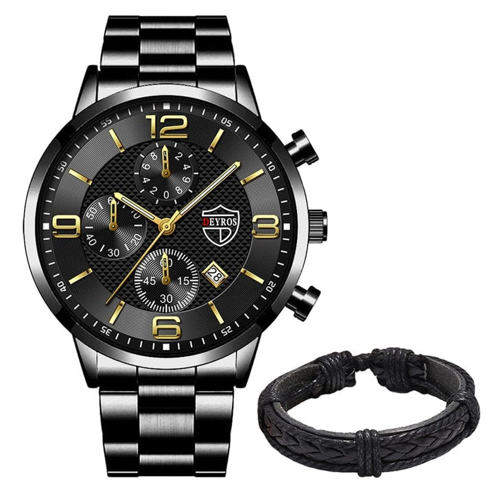 Aayat Mart 0 As Shown 19 relogio masculino Mens Business Watches Luxury Stainless Steel Quartz Wrist Watch Male Silver Bracelet Calendar Luminous Clock