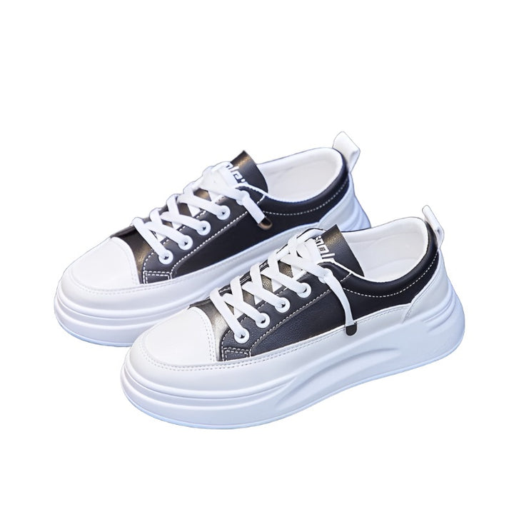 Aayat Mart 0 Black / 4.5 Fashion Sneakers Women Shoes Young Ladies Casual Shoes Female Sneakers Brand Woman White Shoes Thick Sole 3cm A2375