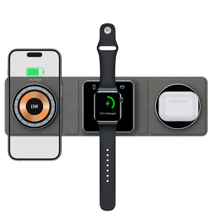 Aayat Mart Electronics Black / Cross Border Hot Acrylic XH X8 Magsafe Transparent Magnetic Wireless Charger Multifunctional Three-in-one Wireless Charger Electrical Appliances