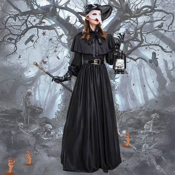 Aayat Mart costumes Black / L Halloween Medieval Costume Crow Doctor Costume