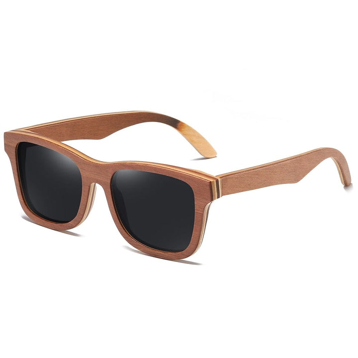 Aayat Mart 0 Black / Skateboard wood GM Polarized Sunglasses Women Men Layered Brown Skateboard Wooden Frame Square Style Glasses for Ladies Eyewear In Wood Box