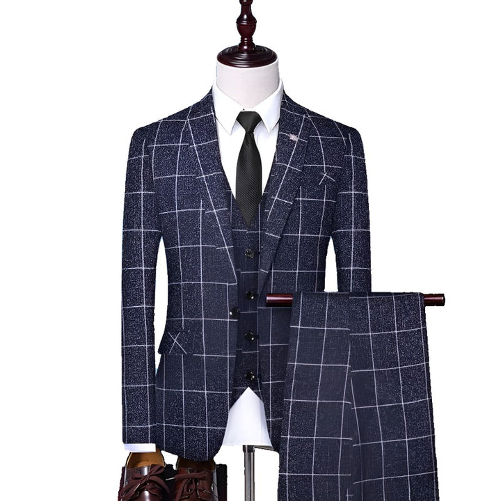 Aayat Mart Male Suits Blue / 4XL Men'sSuits, Checkered Suits, Three-Piece Suits, Work Suits, Professional Suits, Men's Clothing Trends