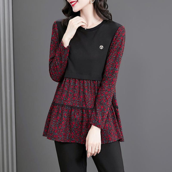 Aayat Mart 0 Broad Wife Stitching The Sleeve T-shirt Female Spring And Autumn 2022 New High-end Luxury Small Shirt Qi Fashion Loose Jacket