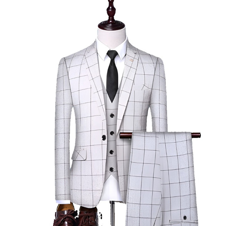 Aayat Mart Male Suits Creamy white / 4XL Men'sSuits, Checkered Suits, Three-Piece Suits, Work Suits, Professional Suits, Men's Clothing Trends