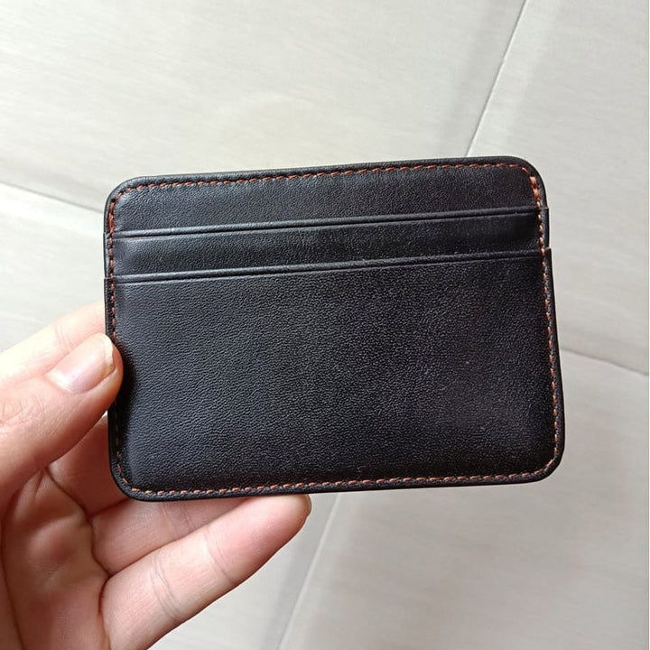 Aayat Mart 0 Deep Coffee New Arrival Vintage Men's Genuine Leather Credit Card Holder Small Wallet Money Bag ID Card Case Mini Purse For Male