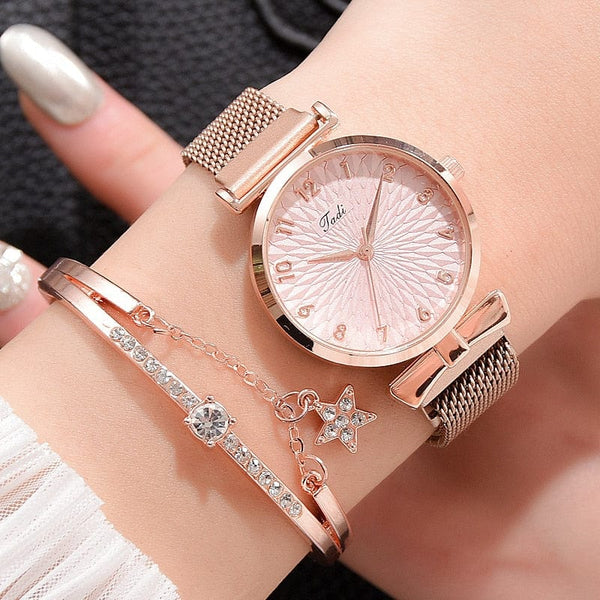 Aayat Mart 0 Female Luxury Wristwatches Magnetic Mesh Band Rose Woman Watch Bracelet montre femme reloj mujer