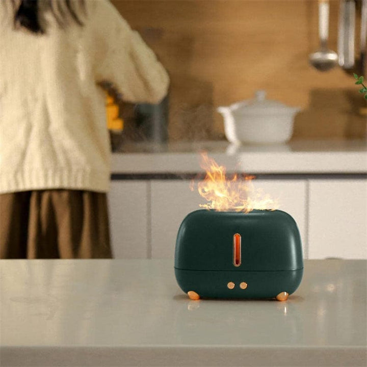 Aayat Mart Electronics Flame Humidifier Upgraded Flame Fireplace Air Aroma USB Essential Oil Diffuser