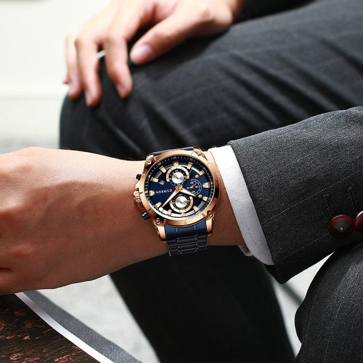 Gold Watches Men's Luxury Top Brand CURREN Quartz Wristwatch Fashion SAayat Mart