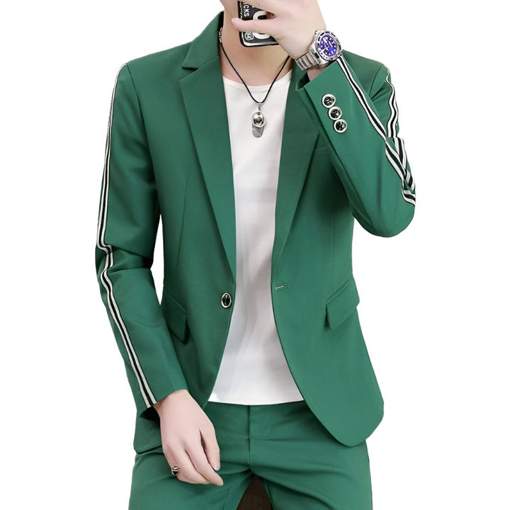 Aayat Mart Male Suits Green / 3XL Men's Suits, Slim Korean Style Small Suits