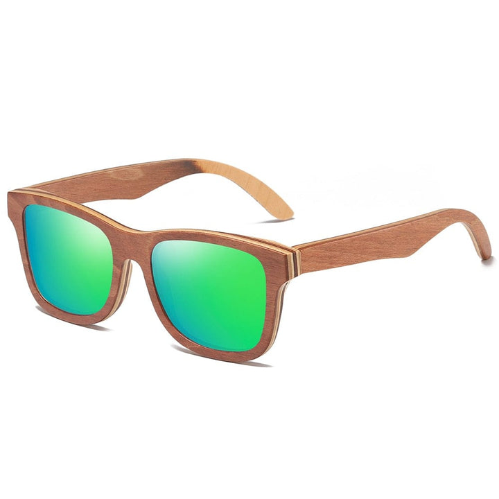 Aayat Mart 0 Green / Skateboard wood GM Polarized Sunglasses Women Men Layered Brown Skateboard Wooden Frame Square Style Glasses for Ladies Eyewear In Wood Box
