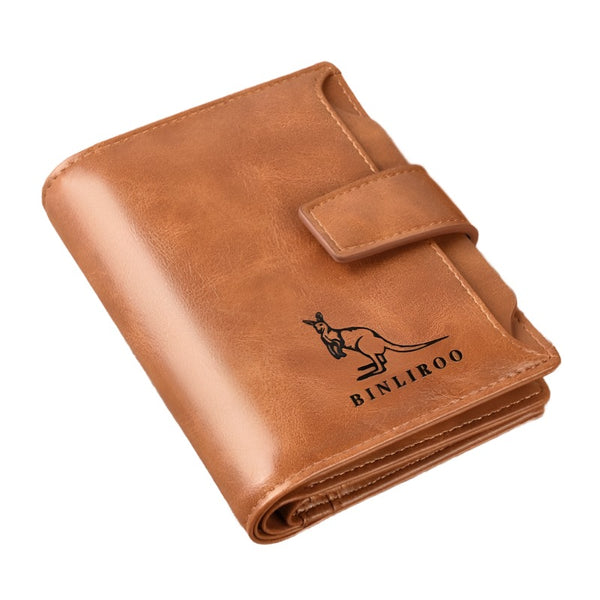 Aayat Mart 0 Khaki PU Leather Wallet For Men Vertical Short Zipper Coin Purse Business credit card ID Holder cover money bag Wallets RFID