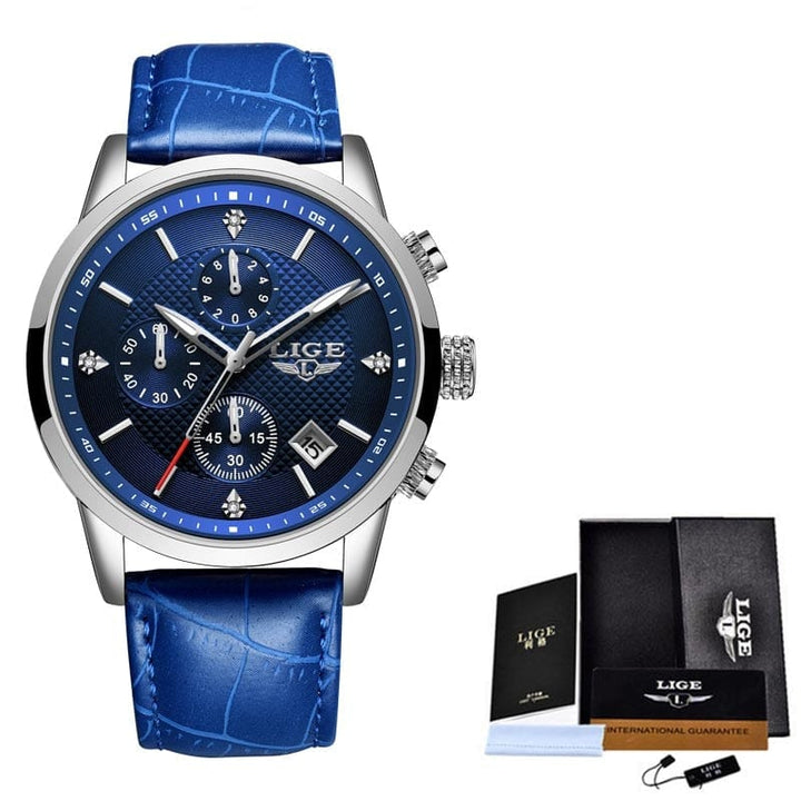 Aayat Mart 0 L Silver Blue / China 2022 LIGE Men Watches Top Luxury Brand Sport Quartz Watch Men Chronograph Waterproof Wrist Watch Man Stainless Steel Date Clock