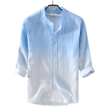 Aayat Mart Male Shirts Light Blue / M Casual Stand-collar Tie-dye Youth Shirt for Men Light Blue