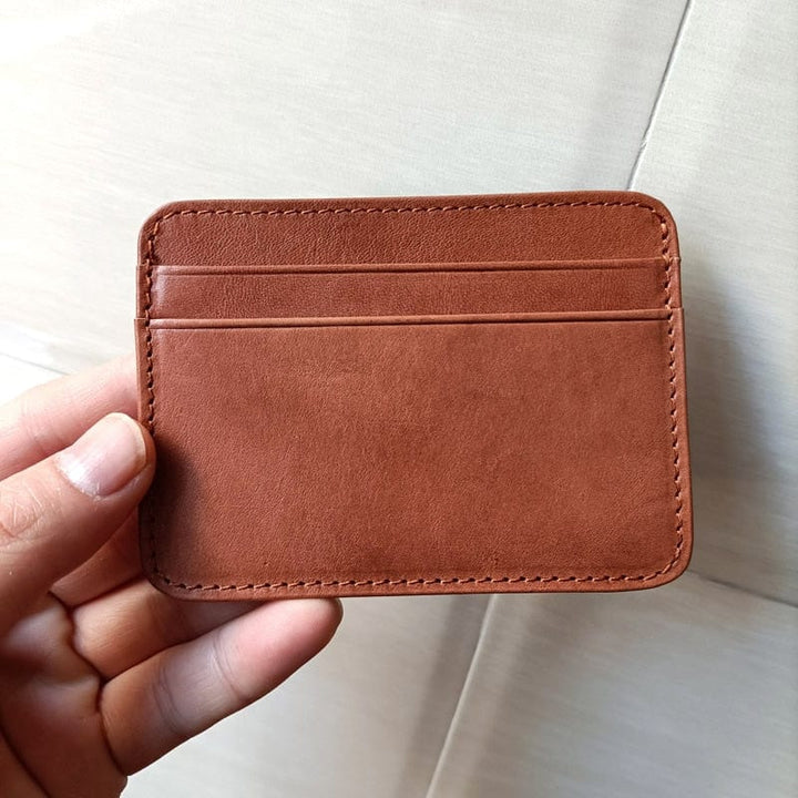 Aayat Mart 0 Light Brown New Arrival Vintage Men's Genuine Leather Credit Card Holder Small Wallet Money Bag ID Card Case Mini Purse For Male