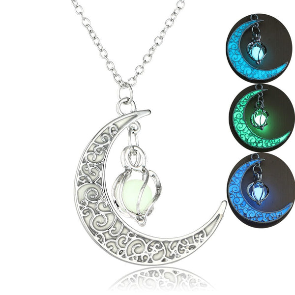 Aayat Mart Beauty Luminous Glowing Stone Moon Light Necklace
