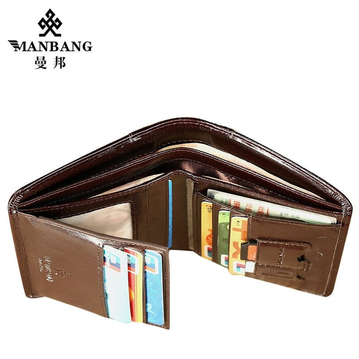 Aayat Mart 0 ManBang High Quality Classic Style Wallet  Leather Men Wallets Short Male Purse Card Holder Wallet Men Prevent RFID Hot wallets