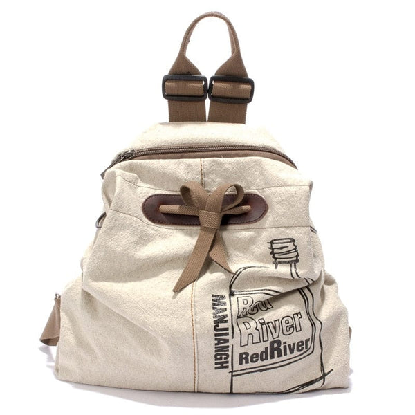 Aayat Mart 0 MANJIANGHONG Large Capacity Ladies Canvas Backpack Fashion Cotton and Linen Travel Bag Leisure Wild Simple Student Bag