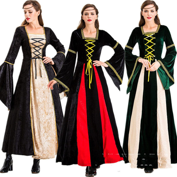 Aayat Mart costumes Medieval Retro Performance Costume Irish Costume Velvet Dress