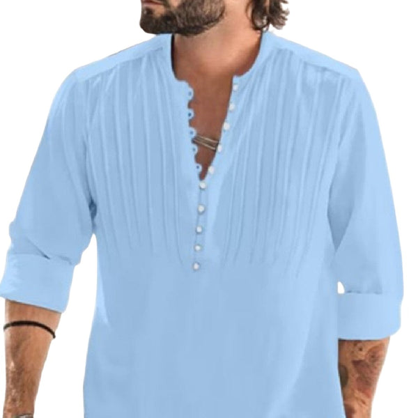 Aayat Mart 0 Men's Solid Color Stand Collar Shirt