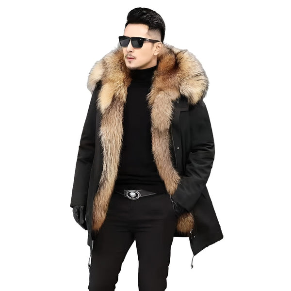Aayat Mart Winter Collection Men's winter warm parka zipper hooded casual coat