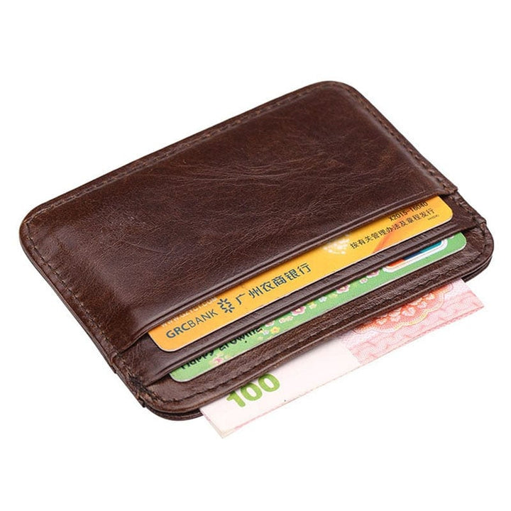 Aayat Mart 0 New Arrival Vintage Men's Genuine Leather Credit Card Holder Small Wallet Money Bag ID Card Case Mini Purse For Male