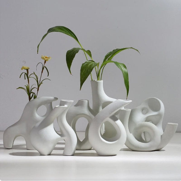 Aayat Mart 0 Nordic Ceramic Vase Figurines Interior Modern Plant Pot desktop Planter Living Room decor vases home Decoraiton Accessories