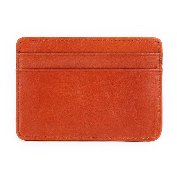 Aayat Mart 0 Orange New Arrival Vintage Men's Genuine Leather Credit Card Holder Small Wallet Money Bag ID Card Case Mini Purse For Male