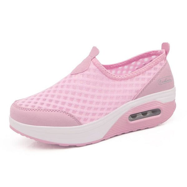 Aayat Mart 0 Pink / 5 Women Casual Shoes 2021 Soft Bottom Walking Shoes Woman Air Mesh Vulcanize Shoes Summer Chunky Sneakers For Basket Femme Wedges