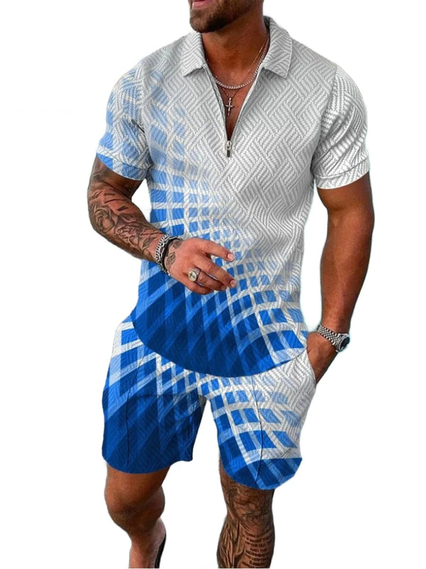 Aayat Mart Male Tshirt PL-20 / S Oversized Men's Short-Sleeved 3D Printing Polos Fashion Summer Tracksuit Set Beach Short Suit Polo shirt Sportswear Men Clothing
