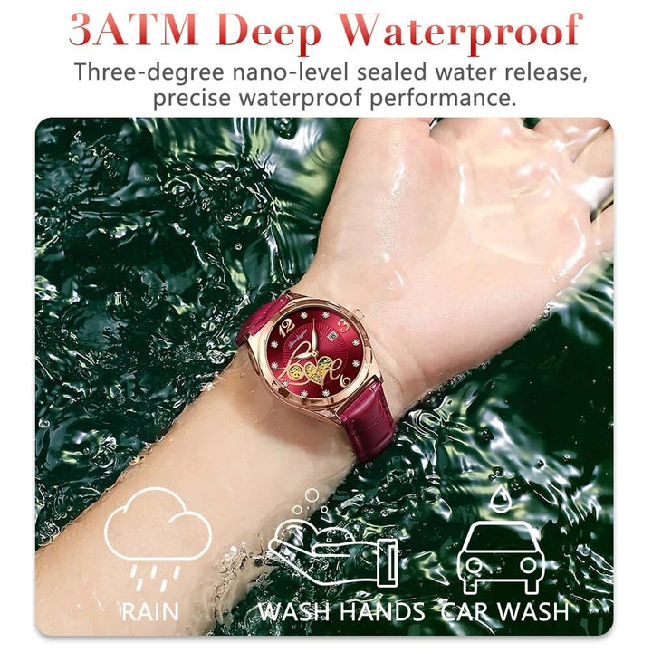 Aayat Mart POEDAGAR Fashion Quartz Watch Female Luxury Elegant Casual Clock Waterproof Luminous Date Leather Women Watch Montre Femme gift
