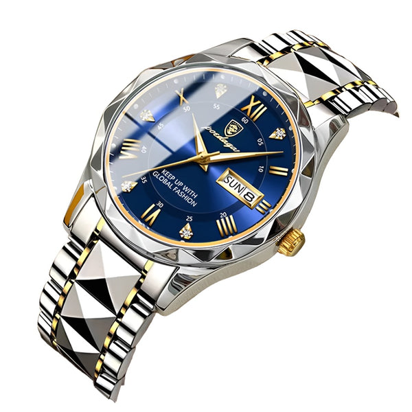 Aayat Mart POEDAGAR Selling Watch For Men Luxury Stainless Steel Luminous Quartz Wristwatch Fashion Business Dive Man Clock Dropshipping