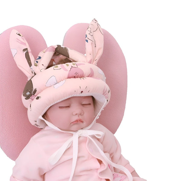 Aayat Mart 0 Rabbit Ear Pink Rabbit / Velcro Adjustment Infant Toddler Head Protection Drop-resistant