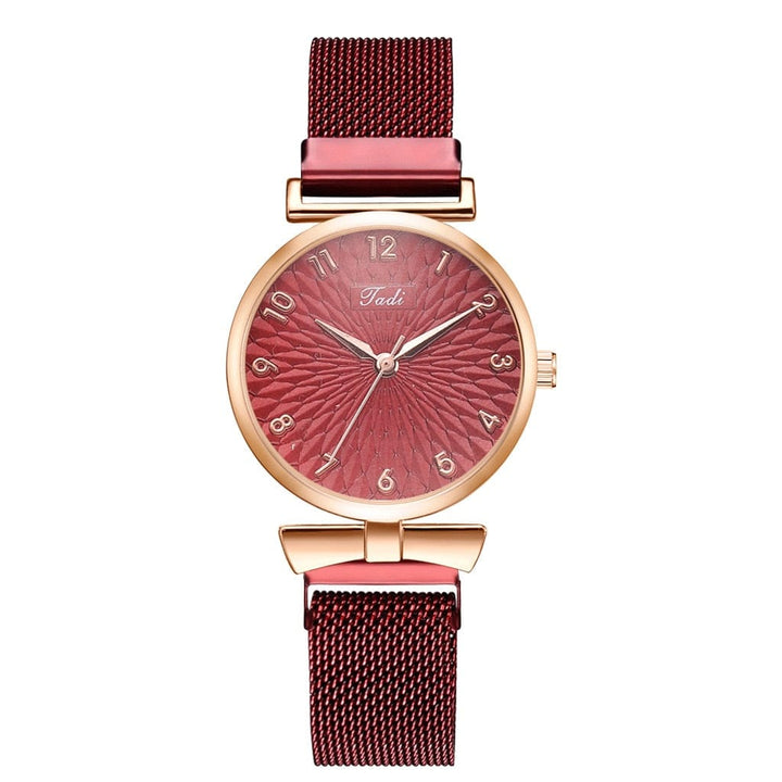 Aayat Mart 0 red watch Female Luxury Wristwatches Magnetic Mesh Band Rose Woman Watch Bracelet montre femme reloj mujer