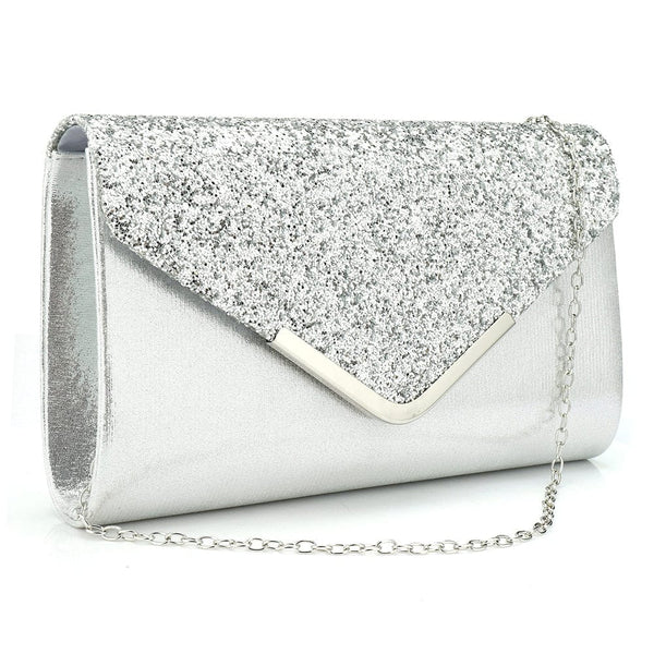 Aayat Mart 0 silver E Sequined Envelope Clutch Bags For Women 2020 Fashion Gold Purses And Handbags With Chain Shoulder Bags Wedding Party Clutches
