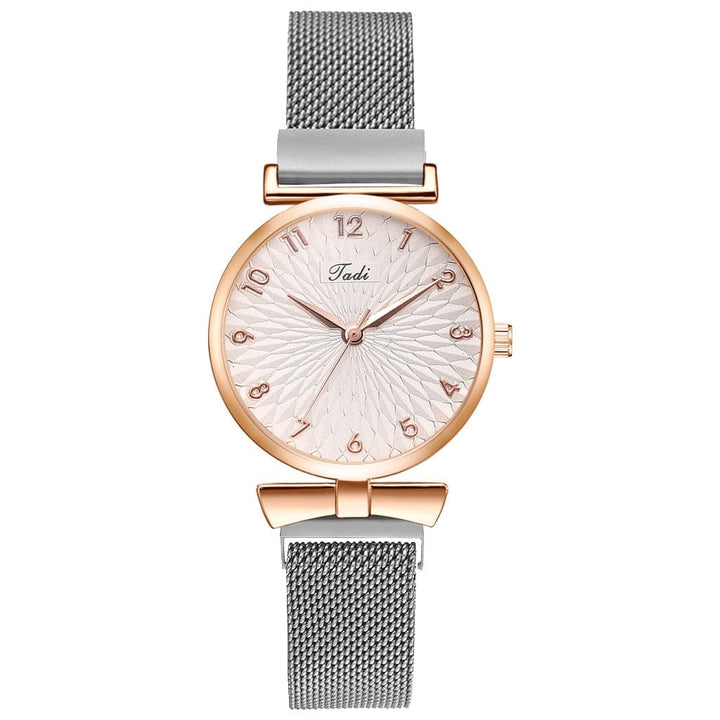 Aayat Mart 0 silver watch Female Luxury Wristwatches Magnetic Mesh Band Rose Woman Watch Bracelet montre femme reloj mujer