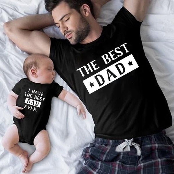 Aayat Mart 0 THE BEST DAD&I HAVE THE BEST DAD EVER T shirt family matching clothes Outfits Family Look Daddy Son Clothes Father's Day Gift