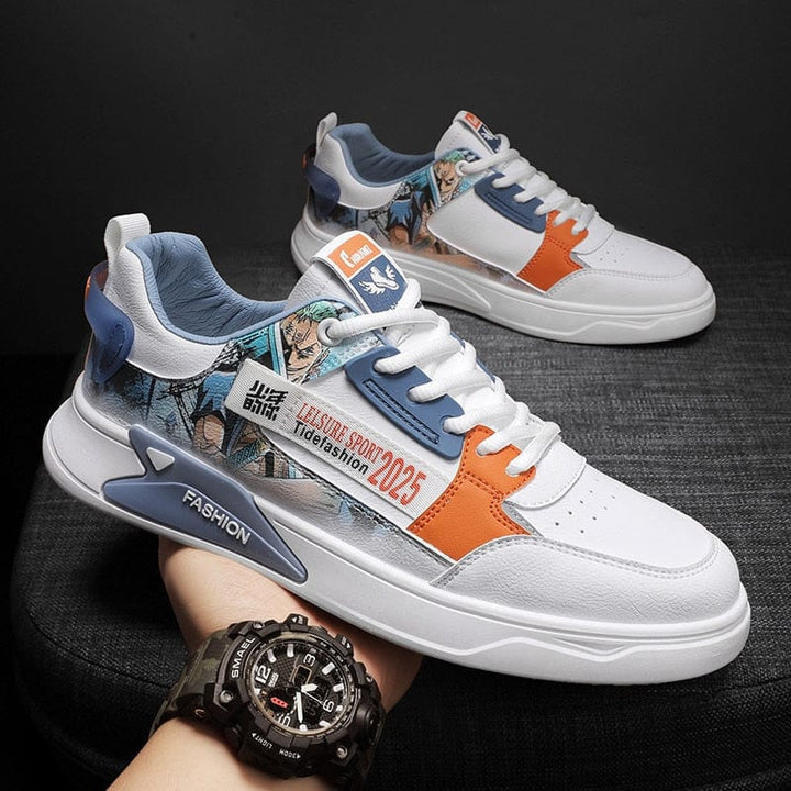 Aayat Mart White Blue 5883 / 39 CYYTL Shoes For Men Casual Leather Platform Male Sneakers Outdoor Running Non Slip Fashion Designer Luxury Student Four Season