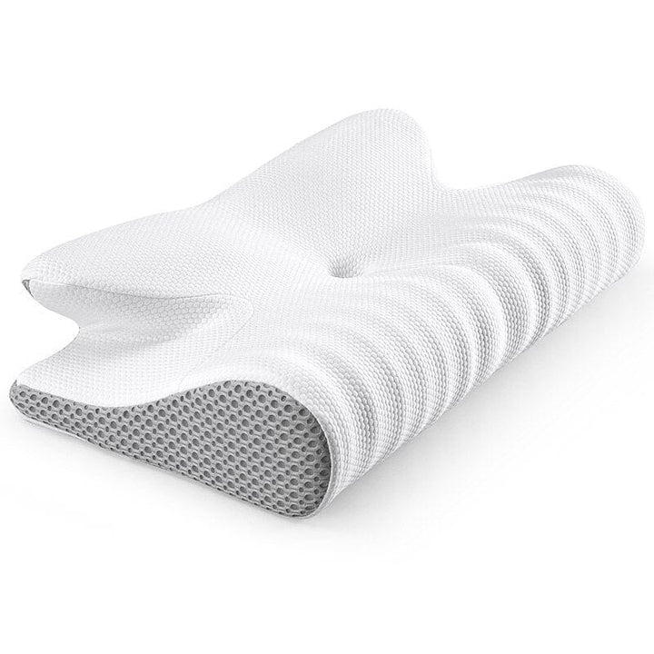 Aayat Mart 0 White Gray Fuloon Contour Memory Foam Cervical Pillow Ergonomic Orthopedic Neck Pain Pillow for Side Back Stomach Sleeper Remedial Pillows