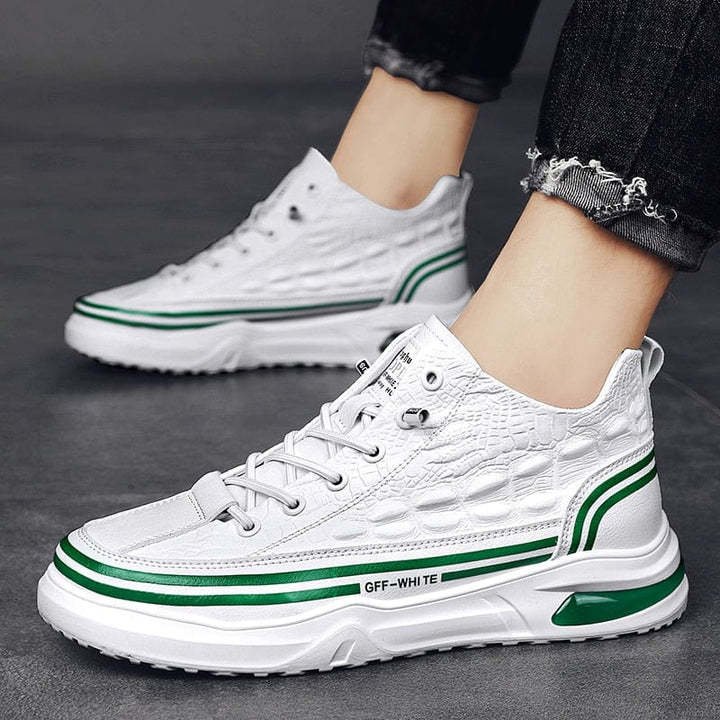 Aayat Mart White Green H998-1 / 39 CYYTL Shoes For Men Casual Leather Platform Male Sneakers Outdoor Running Non Slip Fashion Designer Luxury Student Four Season