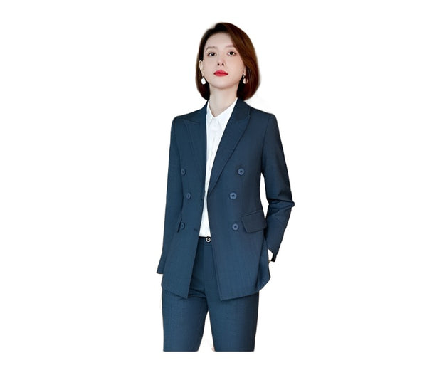 Aayat Mart Female Suits Women's Solid Color Classic Style Formal Suit Long-sleeved Shirt